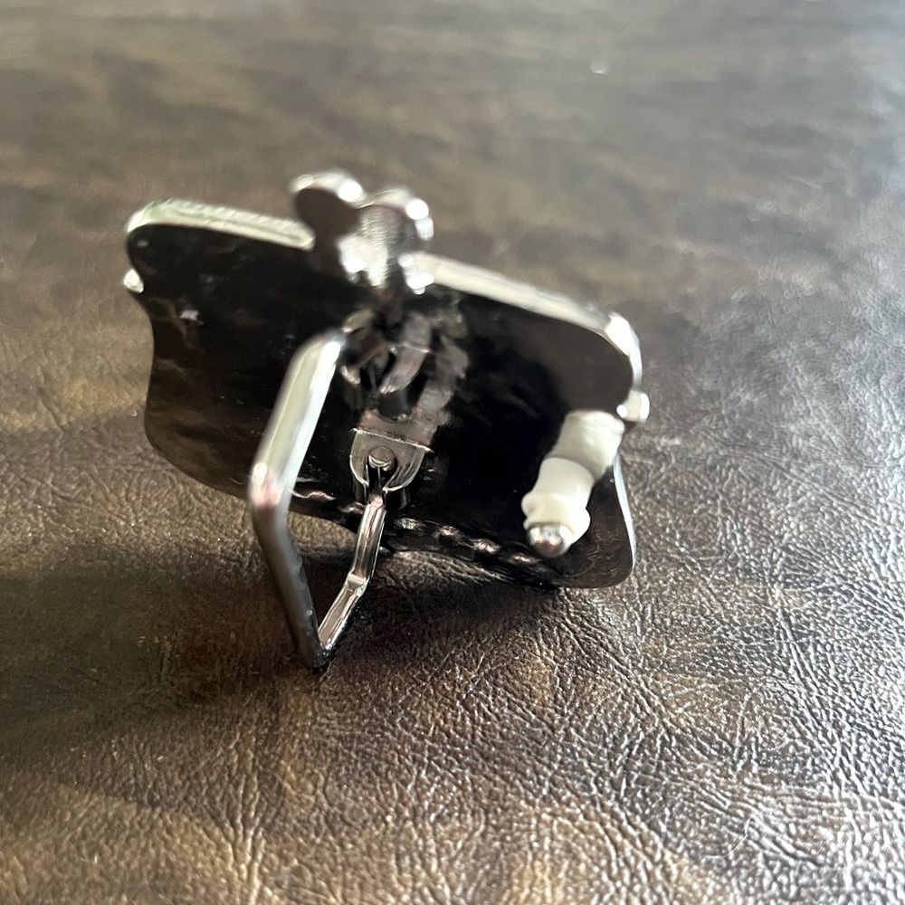 Enamel Rhinestone and Silver Belt Buckle - Picture 6 of 7